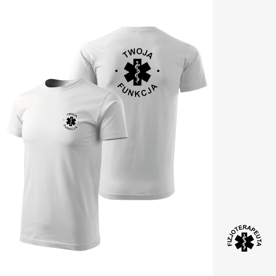 Koszulka-T-shirt-meska-Fizjoterapia-Bialy-Eskulap